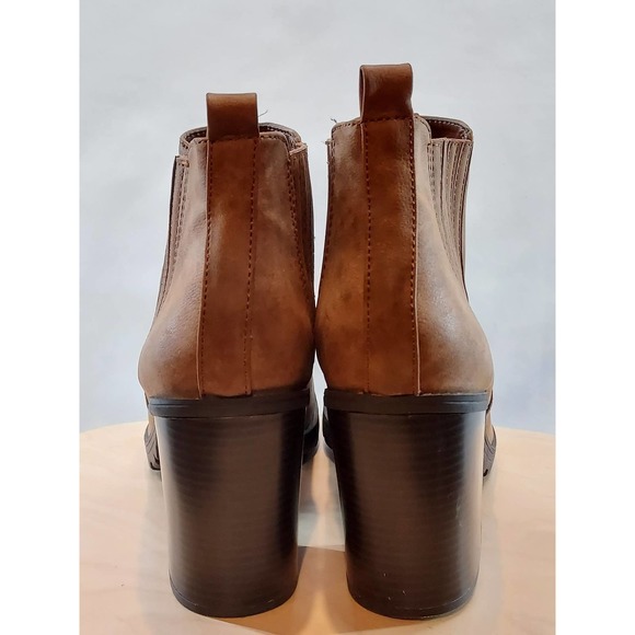 Sam & Libby Faux Brown Leather Ankle Boots Womens Size 11 - Picture 5 of 10
